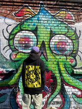 Load image into Gallery viewer, UFO Abduction Hoody - yellow on black

