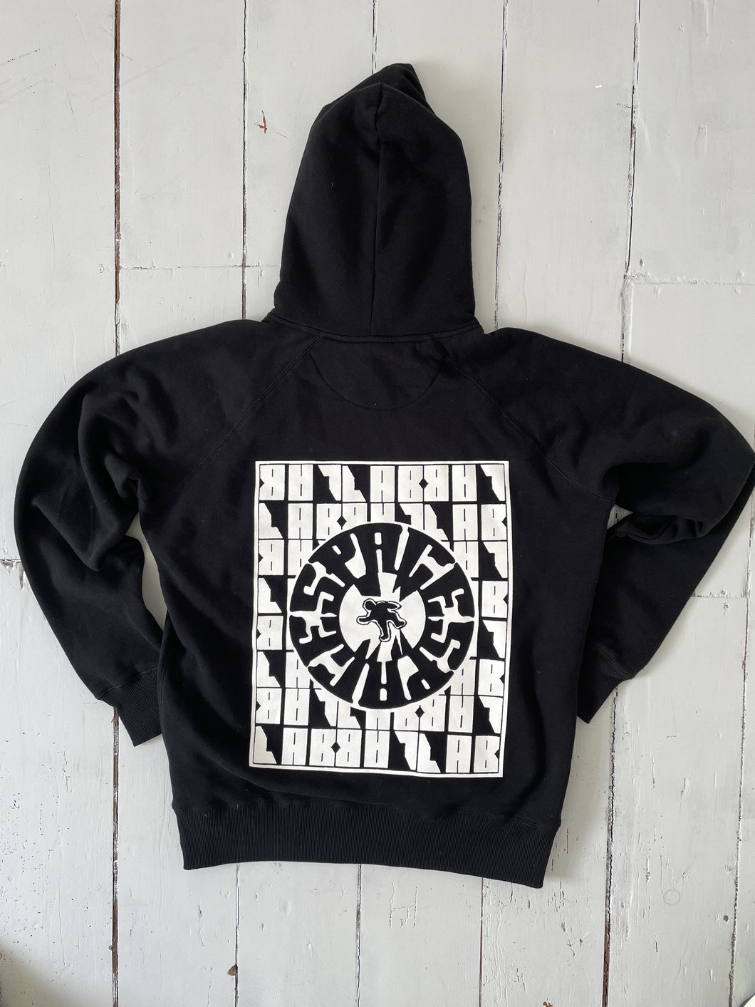 UFO Abduction Hoody - white on black