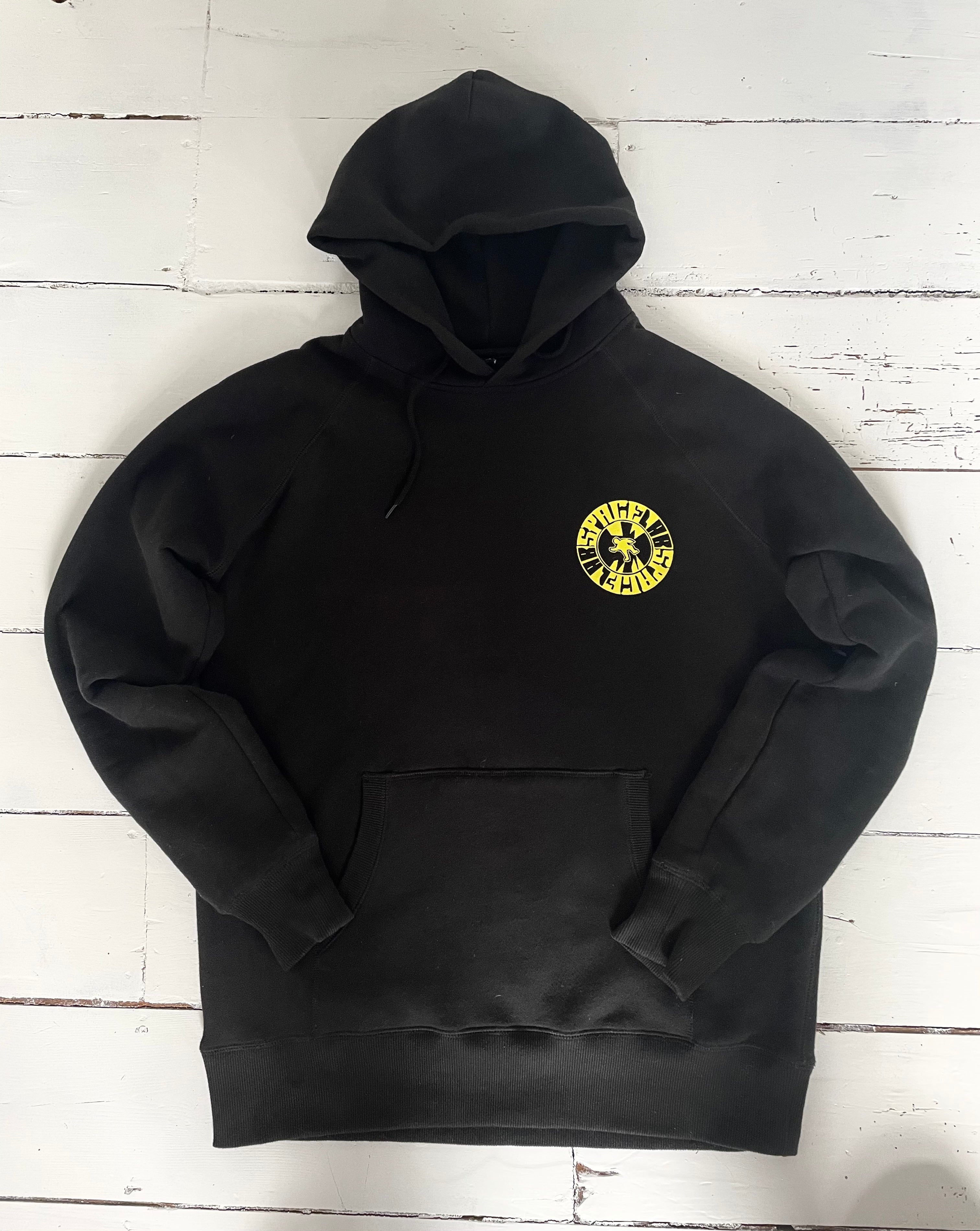 UFO Abduction Hoody - yellow on black – the spacelab store